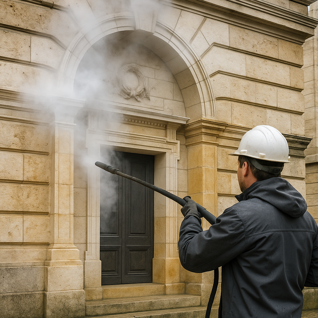 Nettoyage vapeur monuments historiques en pierre Le Havre : Écologique et 100% naturelle pour surfaces patrimoniales fragiles
