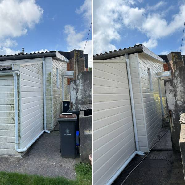 Nettoyage à la vapeur d'un bardage PVC aspect bois en Haute-Normandie (76)